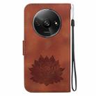 For Xiaomi Redmi A3 Lotus Embossed Leather Phone Case(Brown) - 3