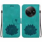 For Xiaomi Redmi A3 Lotus Embossed Leather Phone Case(Green) - 1