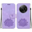 For Xiaomi Redmi A3 Lotus Embossed Leather Phone Case(Purple) - 1