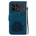 For Xiaomi Redmi K70E Lotus Embossed Leather Phone Case(Dark Blue) - 3