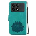 For Xiaomi Redmi K70E Lotus Embossed Leather Phone Case(Green) - 3