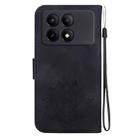 For Xiaomi Redmi K70E Lotus Embossed Leather Phone Case(Black) - 3