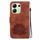 For Xiaomi Redmi Note 13 4G Lotus Embossed Leather Phone Case(Brown) - 3