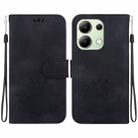 For Xiaomi Redmi Note 13 4G Lotus Embossed Leather Phone Case(Black) - 1