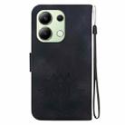 For Xiaomi Redmi Note 13 4G Lotus Embossed Leather Phone Case(Black) - 3