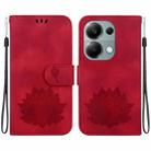 For Xiaomi Redmi Note 13 Pro 4G Lotus Embossed Leather Phone Case(Red) - 1