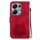 For Xiaomi Redmi Note 13 Pro 4G Lotus Embossed Leather Phone Case(Red) - 3