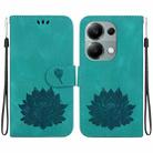 For Xiaomi Redmi Note 13 Pro 4G Lotus Embossed Leather Phone Case(Green) - 1