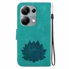 For Xiaomi Redmi Note 13 Pro 4G Lotus Embossed Leather Phone Case(Green) - 3