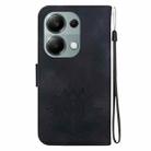 For Xiaomi Redmi Note 13 Pro 4G Lotus Embossed Leather Phone Case(Black) - 3