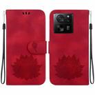 For Xiaomi Redmi K60 Ultra Lotus Embossed Leather Phone Case(Red) - 1