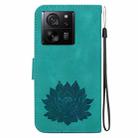 For Xiaomi Redmi K60 Ultra Lotus Embossed Leather Phone Case(Green) - 3