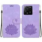 For Xiaomi Redmi K60 Ultra Lotus Embossed Leather Phone Case(Purple) - 1