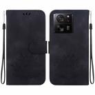 For Xiaomi Redmi K60 Ultra Lotus Embossed Leather Phone Case(Black) - 1