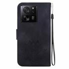 For Xiaomi Redmi K60 Ultra Lotus Embossed Leather Phone Case(Black) - 3