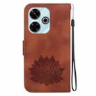For Redmi 13 4G Lotus Embossed Leather Phone Case(Brown) - 3