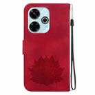 For Redmi 13 4G Lotus Embossed Leather Phone Case(Red) - 3