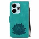 For Redmi 13 4G Lotus Embossed Leather Phone Case(Green) - 3