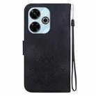 For Redmi 13 4G Lotus Embossed Leather Phone Case(Black) - 3