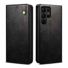 For Samsung Galaxy S25 Ultra 5G Oil Wax Crazy Horse Texture Leather Phone Case(Black) - 1