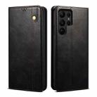 For Samsung Galaxy S24 Ultra 5G Oil Wax Crazy Horse Texture Leather Phone Case(Black) - 1