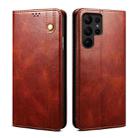 For Samsung Galaxy S24 Ultra 5G Oil Wax Crazy Horse Texture Leather Phone Case(Brown) - 1