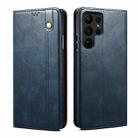 For Samsung Galaxy S24 Ultra 5G Oil Wax Crazy Horse Texture Leather Phone Case(Blue) - 1