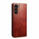 For Samsung Galaxy S24+ 5G Oil Wax Crazy Horse Texture Leather Phone Case(Brown) - 3