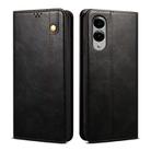 For Samsung Galaxy S25 Edge 5G Oil Wax Crazy Horse Texture Leather Phone Case(Black) - 1
