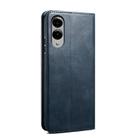 For Samsung Galaxy S25 Edge 5G Oil Wax Crazy Horse Texture Leather Phone Case(Blue) - 3