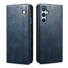 For Samsung Galaxy S25 FE 5G Oil Wax Crazy Horse Texture Leather Phone Case(Blue) - 1