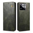 For Xiaomi 15 Pro Oil Wax Crazy Horse Texture Leather Phone Case(Green) - 1
