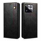 For Xiaomi 15 Oil Wax Crazy Horse Texture Leather Phone Case(Black) - 1
