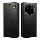 For Xiaomi 15 Ultra Oil Wax Crazy Horse Texture Leather Phone Case(Black) - 1