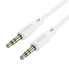 Borofone BL18 AUX Silicone Audio Cable, 3.5mm to 3.5mm Cable(White) - 1