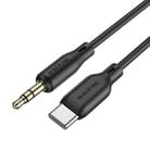 Borofone BL18 AUX Silicone Audio Cable, 3.5mm to Type-C Cable(Black) - 1