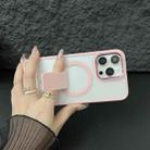 For iPhone 15 Pro Max Acrylic Hybrid TPU MagSafe Holder Phone Case(Pink) - 3