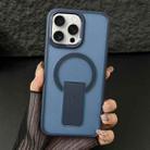 For iPhone 15 Pro Max Acrylic + TPU MagSafe Holder Phone Case(Dark Blue) - 1