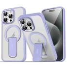 For iPhone 15 Pro Max Acrylic Hybrid TPU MagSafe Holder Phone Case(Lavender Purple) - 1