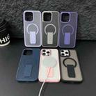 For iPhone 15 Pro Max Acrylic Hybrid TPU MagSafe Holder Phone Case(Lavender Purple) - 2