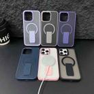 For iPhone 15 Pro Acrylic Hybrid TPU MagSafe Holder Phone Case(Dark Night Purple) - 2