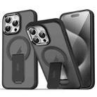 For iPhone 15 Pro Acrylic + TPU MagSafe Holder Phone Case(Black) - 1