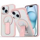 For iPhone 15 Acrylic + TPU MagSafe Holder Phone Case(Pink) - 1