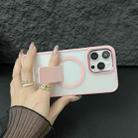 For iPhone 15 Acrylic + TPU MagSafe Holder Phone Case(Pink) - 3