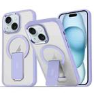 For iPhone 15 Acrylic Hybrid TPU MagSafe Holder Phone Case(Lavender Purple) - 1