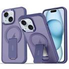 For iPhone 15 Plus / 14 Plus Acrylic Hybrid TPU MagSafe Holder Phone Case(Dark Night Purple) - 1