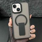 For iPhone 15 Plus / 14 Plus Acrylic + TPU MagSafe Holder Phone Case(Black) - 1