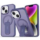 For iPhone 14 / 13 Acrylic Hybrid TPU MagSafe Holder Phone Case(Dark Night Purple) - 1