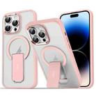 For iPhone 14 Pro Acrylic + TPU MagSafe Holder Phone Case(Pink) - 1