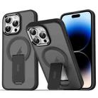 For iPhone 14 Pro Acrylic Hybrid TPU MagSafe Holder Phone Case(Black) - 1